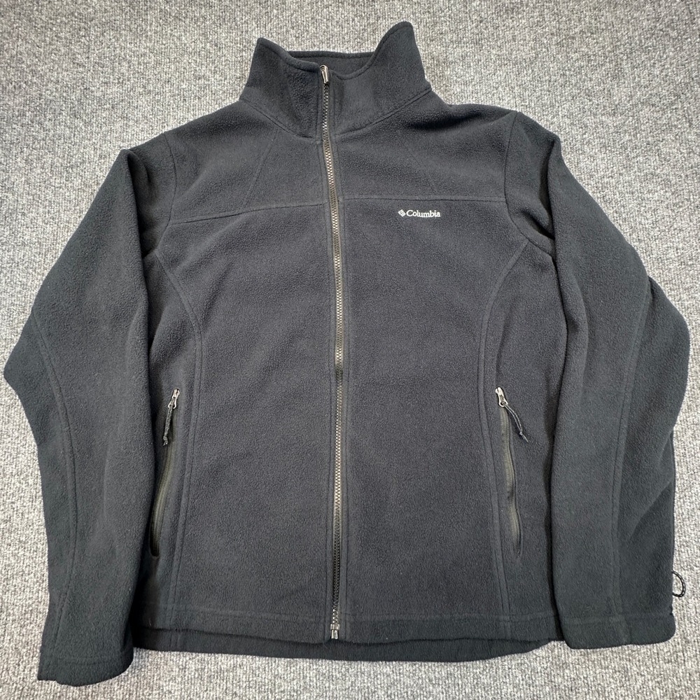 Columbia Interchange Benton Springs Fleece Jacket Womens XL Black Zip Shacket - Picture 2 of 8